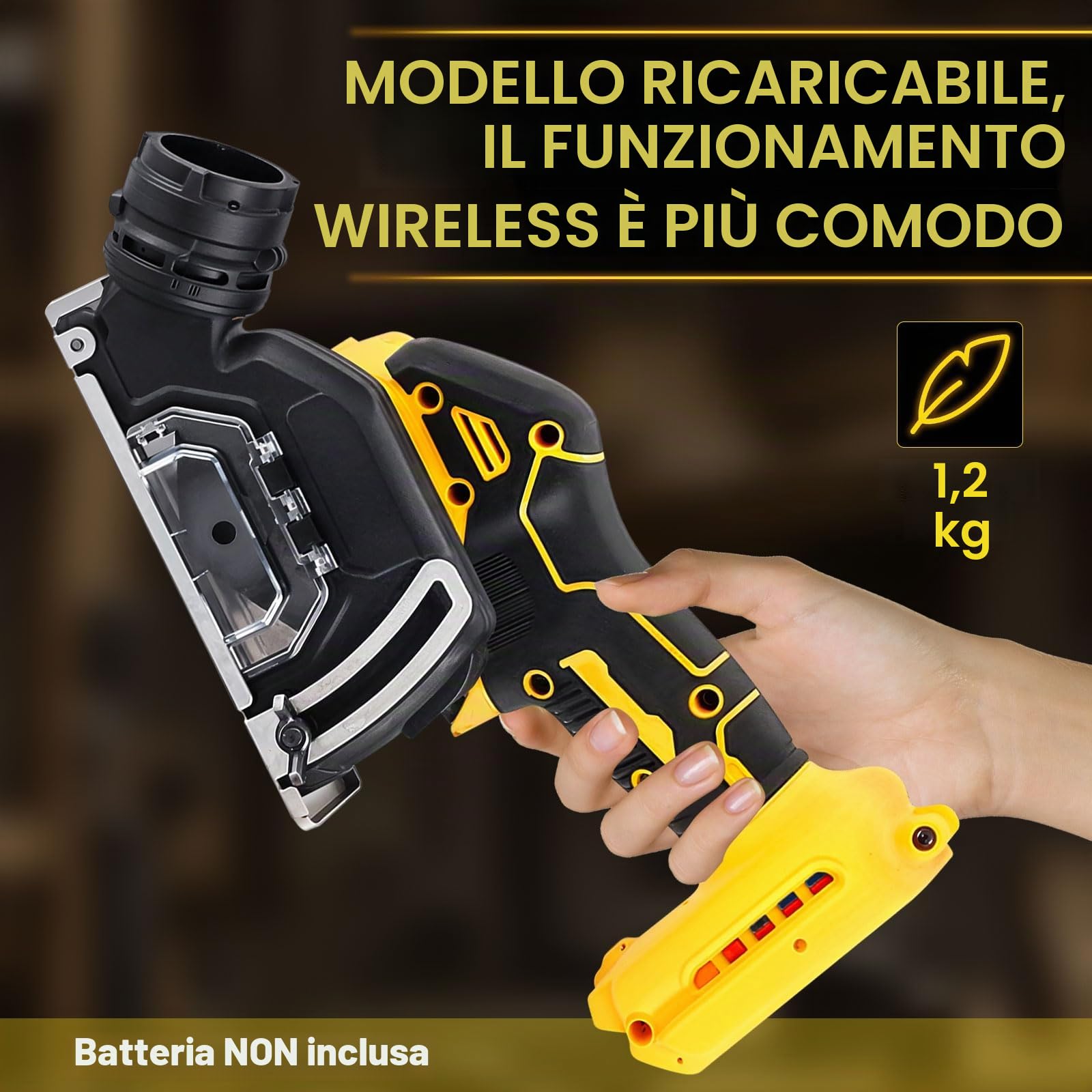Smerigliatrice angolare Dewalt da 20 V, 20000 giri/min, motore spazzolato 4 lame 7,6 cm, per legno e plastica