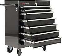 Maxority 7-Drawer Heavy-Duty Rolling Tool Chest with Lockable Wheels - Mobile Garage Workshop Cabinet, Black