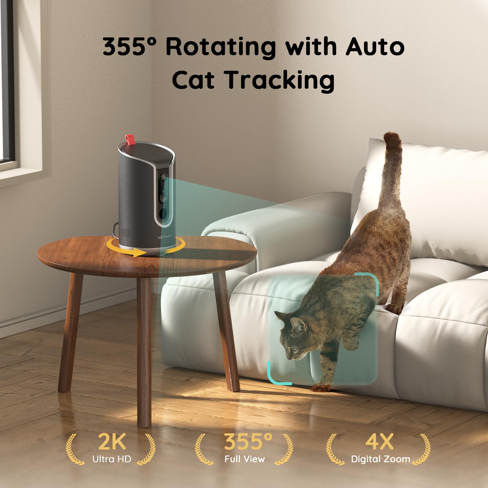 Amazon.com: TKENPRO 2K Pet Camera Treat Dispenser, AI Photo Album