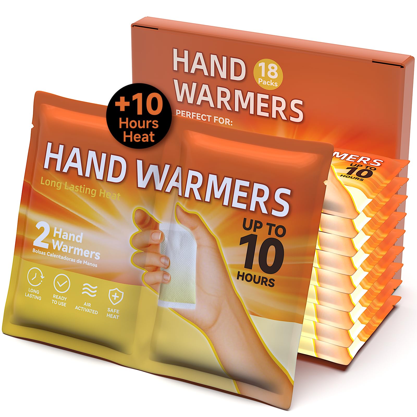 YOSHENNMO Hand Warmers Disposable - Up to 10 Hours of Heat, Super Long Lasting Air Activated Warmers, Quick & Easy Activation, Portable Odor, Free Warmth for Hands