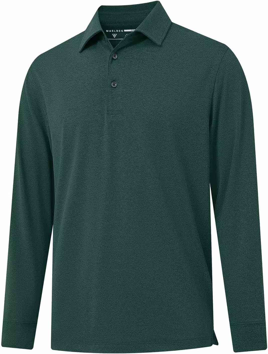 M MAELREG Golf Shirts for Men Dry Fit Performance Moisture Wicking Casual Heather Collared Long Sleeve Polo Shirts for Men