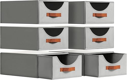 Miniatura 22 de Organizadores grandes de armario, cajones de almacenamiento para ropa, contenedores de tela con asa, contenedores organizadores plegables para