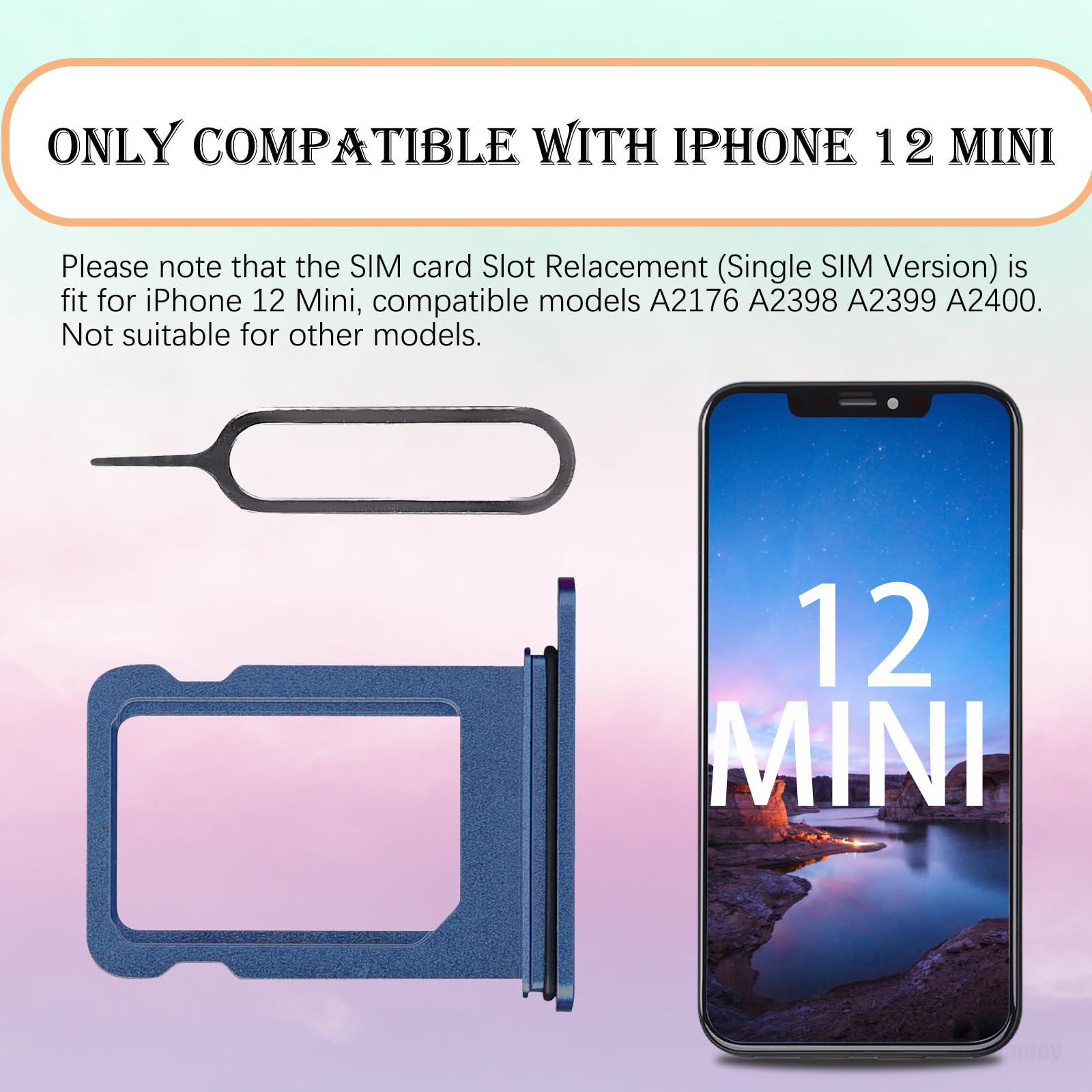 Amazon.com: Risidamoy Single Blue SIM Card Tray for iPhone 12 Mini