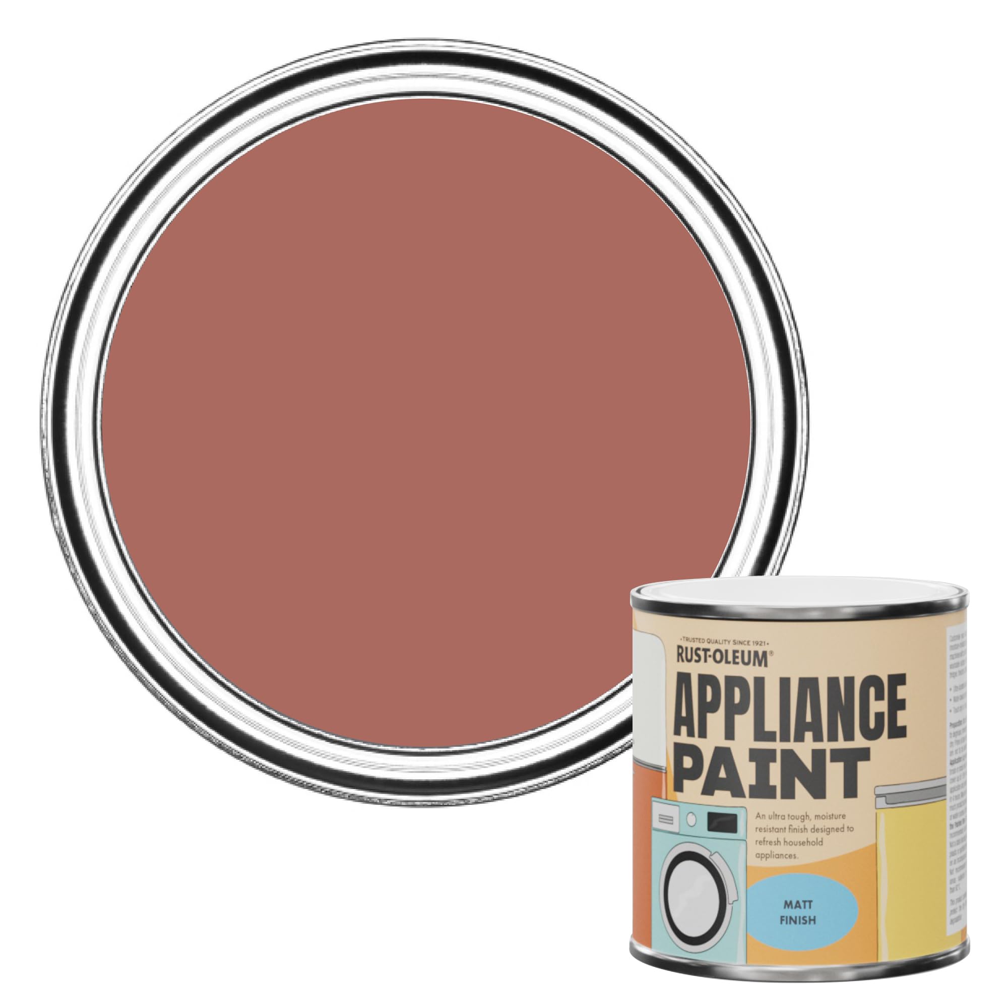 Rust-Oleum Appliance Paint in Matt Finish - Salmon 250ml - Washing Machines, Tumble Dryers, Fridges, Freezers, Dishwashers