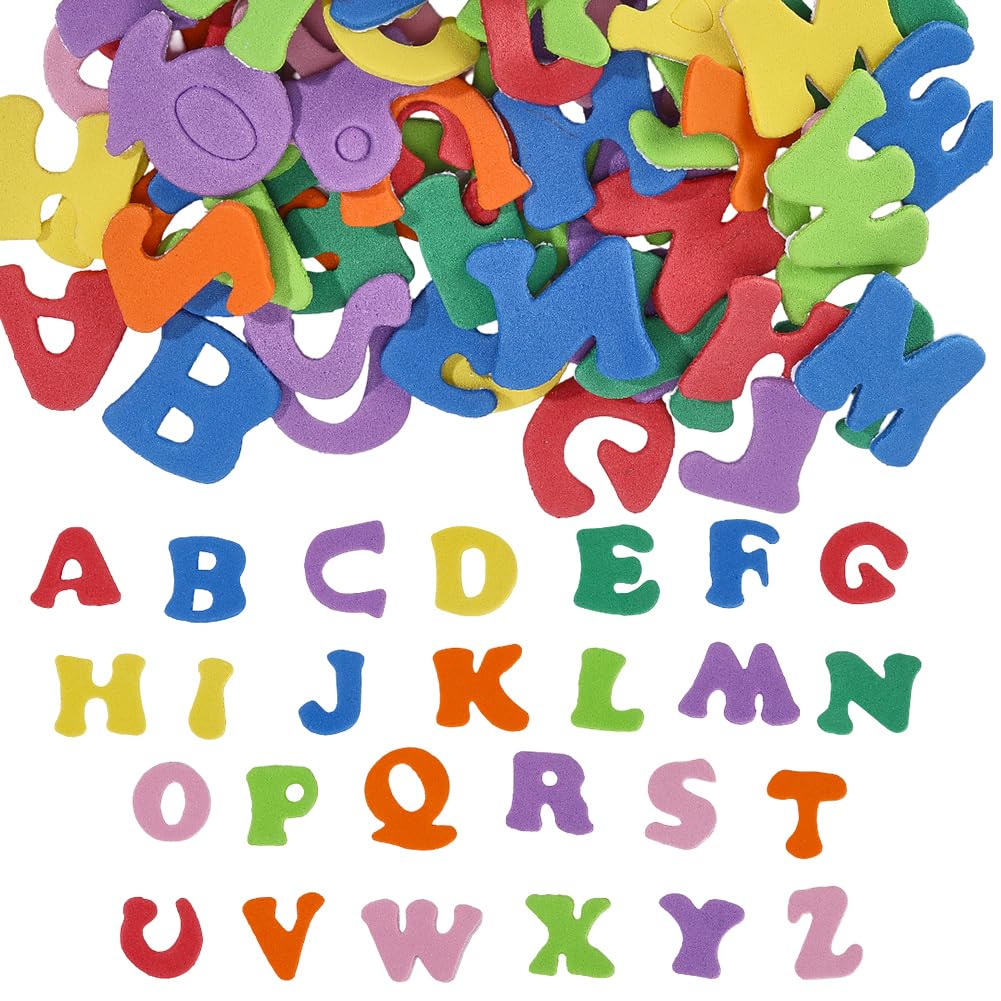 CRASPIRE 260Pcs Colorful Foam Letter Stickers Adhesive Foam Alphabet Stickers EVA Random Assorted Self Adhesive Sponge Small Patches for DIY Scrapbooking School Projects Crafts Decorations