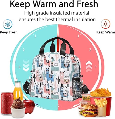 Miniatura 4 de VIELEGELD Lonchera para gatos, reutilizable, aislada, para niños, mujeres, hombres, con correa para el hombro, bolsa duradera para el almuerzo, para