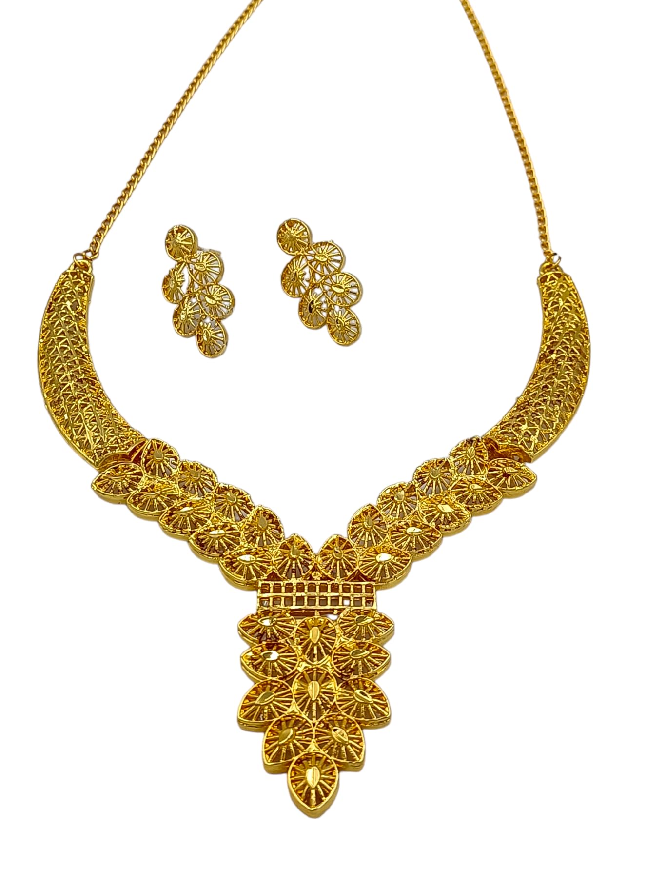 GenericGold-plated Jewelry Set | Dubai Gold Jewellery for Women | Wedding Jewellery Set (2PS017523)