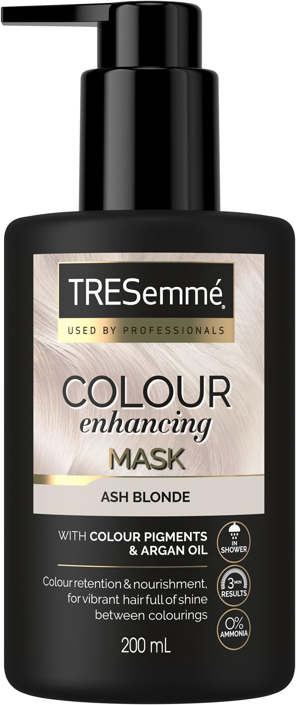 Ash Blonde Colour Enhancing Hair Mask with colour pigments & argan oil for a vibrant colour with brilliant shine between colourings 200 ml