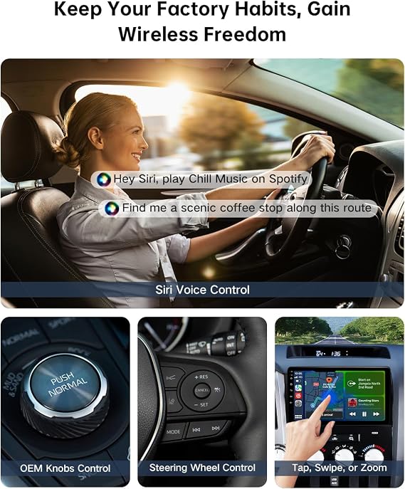 Wireless CarPlay Adapter for iPhone, Convert Wired to Wireless, Small Size