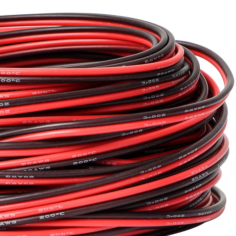 EXZEIT Cable de alambre de silicona de calibre 20, 2 pines para navegación de barco, luces de tráiler cortesía