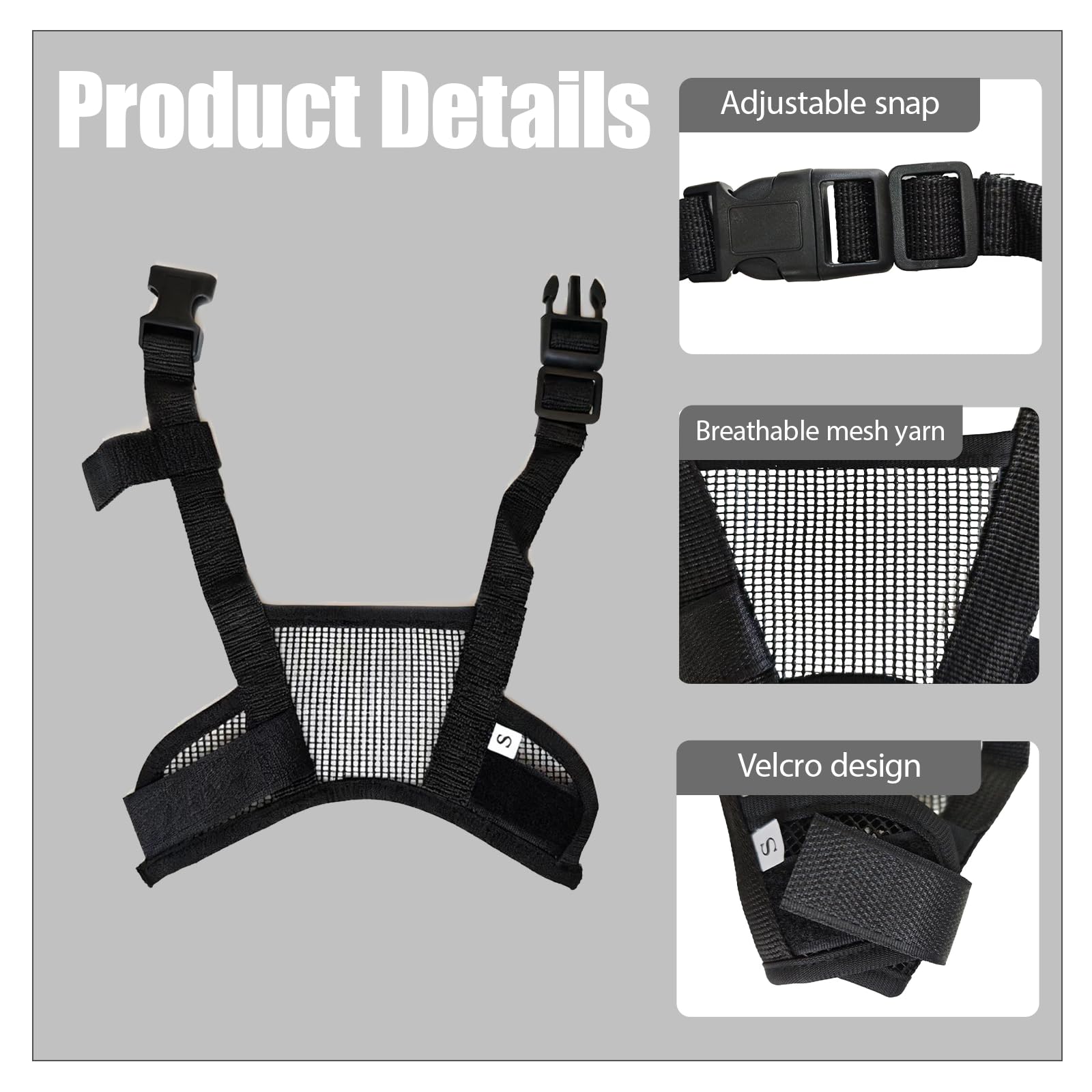 Muselières en Nylon pour Chiens pour Chien en Maille Douce Et Respirante Réglable pour Chiens De Petite Museliere Anti Aboiement pour Toilettage, Mordre Et Mastication S