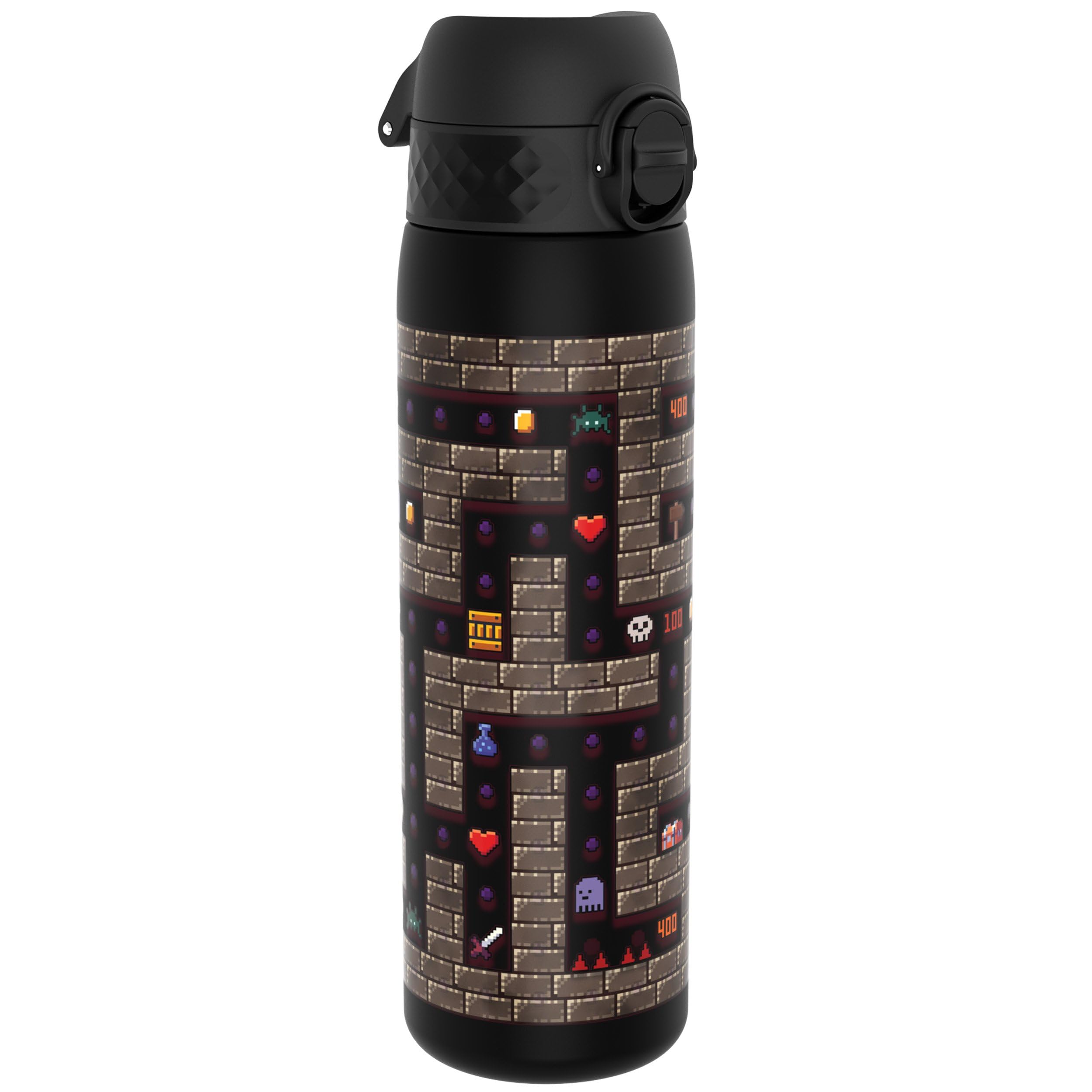 ion8 Trinkflasche 500 ml Auslaufsicher Einhandöffnung Sichere Verriegelung Spülmaschinenfest BPA-frei Tragegriff Klappdeckel Leicht zu Reinigen, Klimaneutral, Spieler