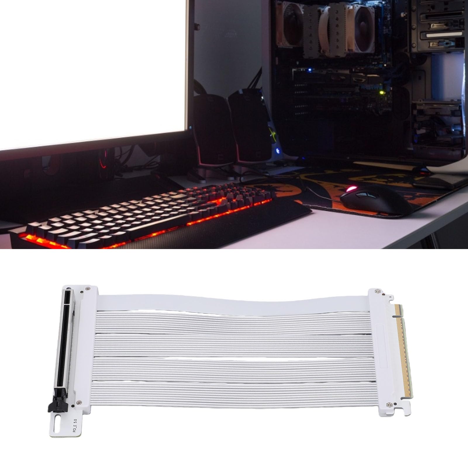 Kabel Riser PCIE 5.0 X16, Pionowy montaż Karty Graficznej 128 GB/s