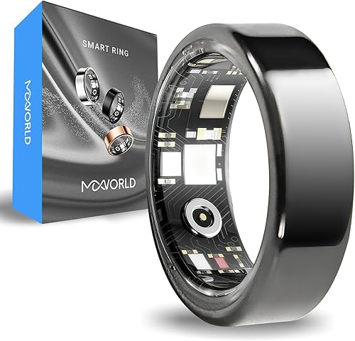 Mworld Anillo inteligente, rastreador de fitness y salud con análisis de IA emocional, monitor de sueño, seguimiento de frecuencia cardíacaSpO2,