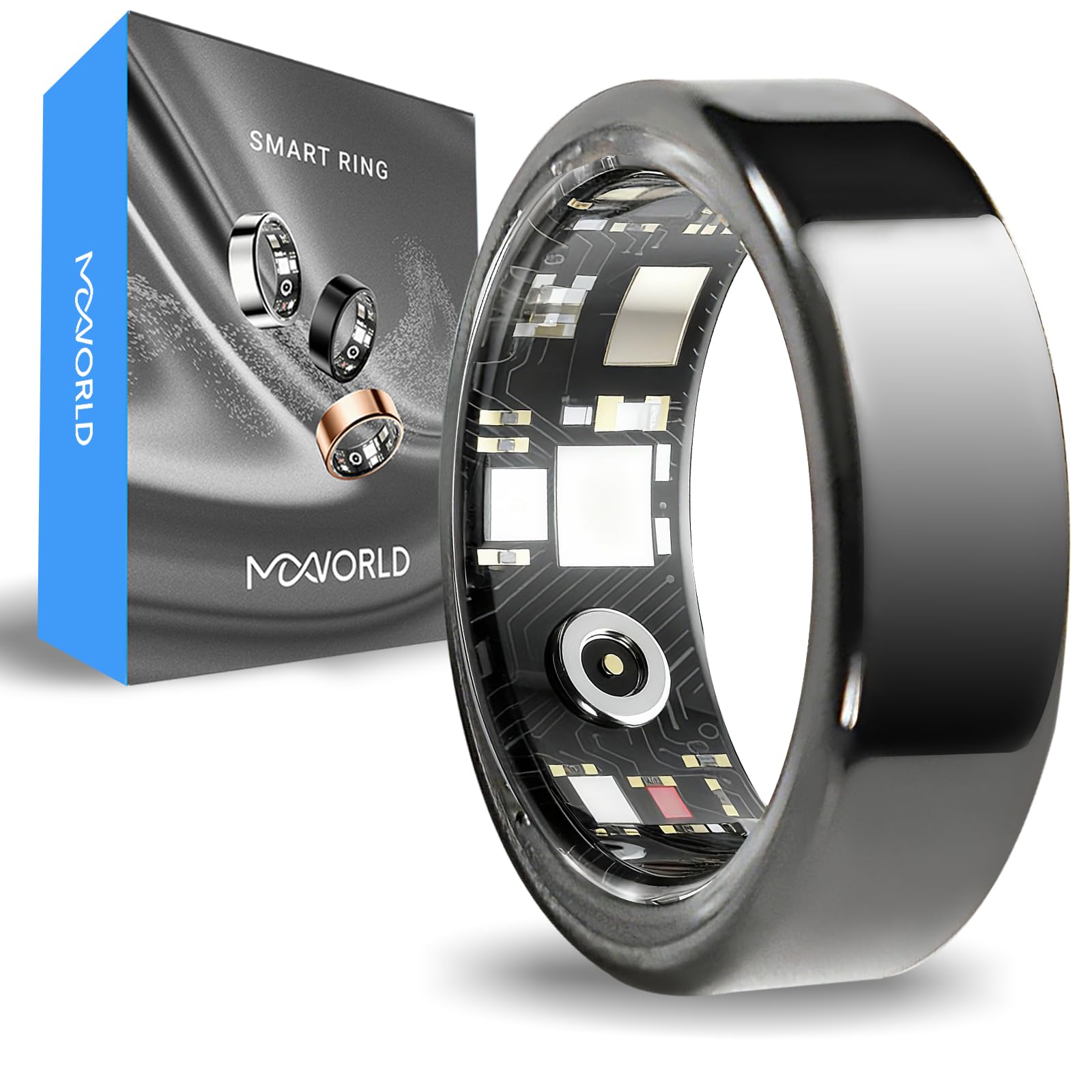 Locker.Ink | 16 AI Wearable Smart Rings Perfect for Valentine's Day 2026 Mworld Smart Ring (Black, 7)