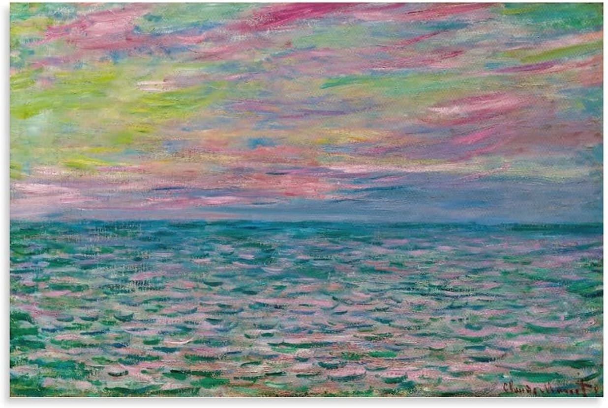 クロード・モネ、「ル・カルヴェヘの道、プールヴィル」、希少な画集より