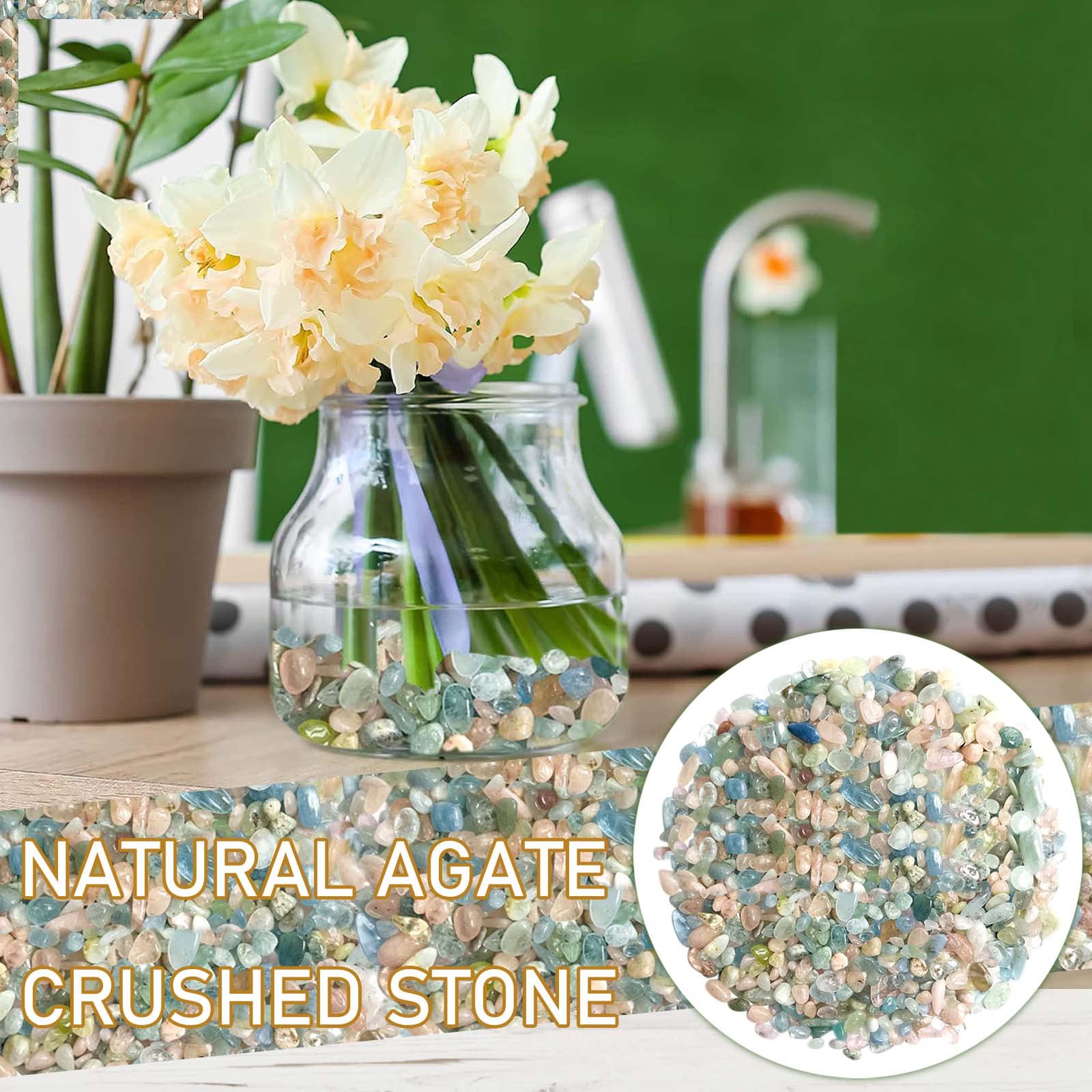 Pequeñas piedras verdes Río pulido for plantas ornamentales Acuario Piedras de grava for plantas en maceta Suculentas Bonsai Terrario Jardín de hadas Proyecto de bricolaje 100 g Decoraciones de piedra