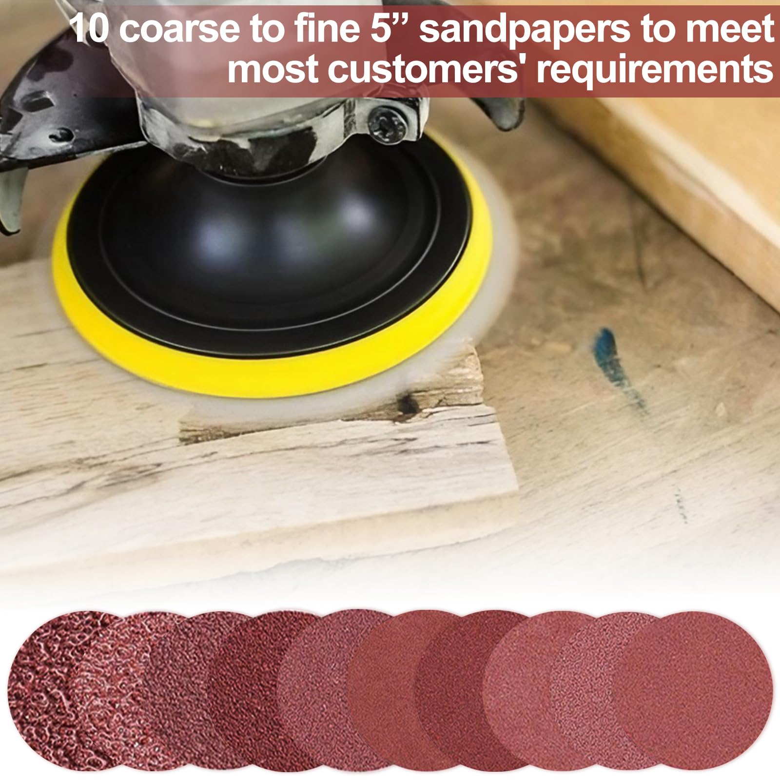 102 Kit Dischi Carta Abrasiva Dischi Abrasivi 125mm Grana 60 80 120 160 240 320 400 600 800 1000 Kit di Levigatura Dischetti Abrasivi per Levigatrice Accessori Trapano