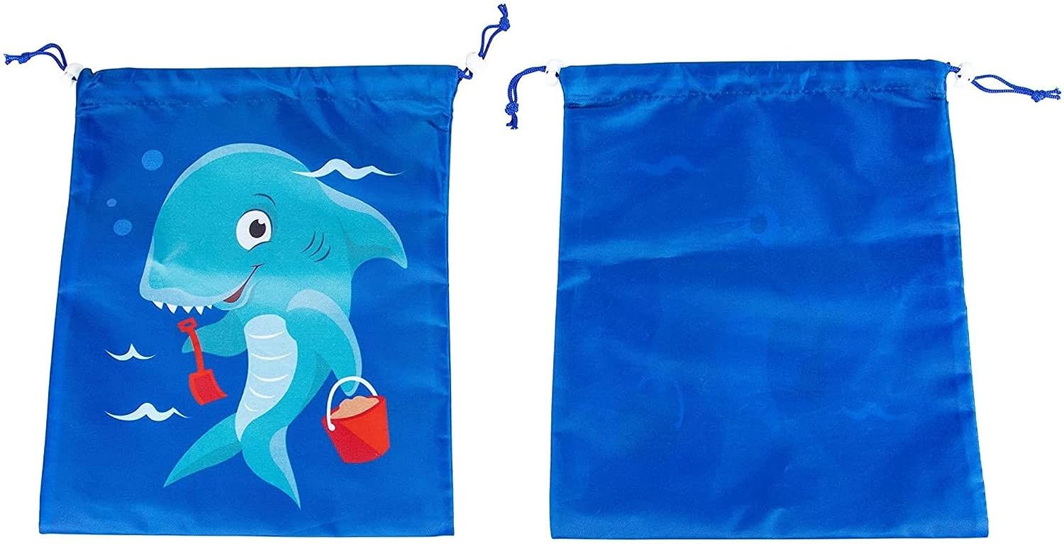 Crаzу Dеаlѕ Drawstring Favor Bags for Shark Party (10 x 12 In, 12 Pack)