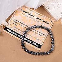 Vista 73 de MASSIVE BEADS Pulsera elástica de yoga hecha a mano con piedra natural, cristal curativo, energía, regalos para adultos unisex de 0.157 in, 0.236