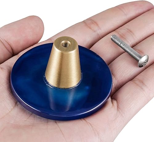 Miniatura 5 de Rockcloud Perillas redondas de ágata para gabinete, manijas redondas para cocina, aparador, armario, armario, armario, paquete de 2, color verde y