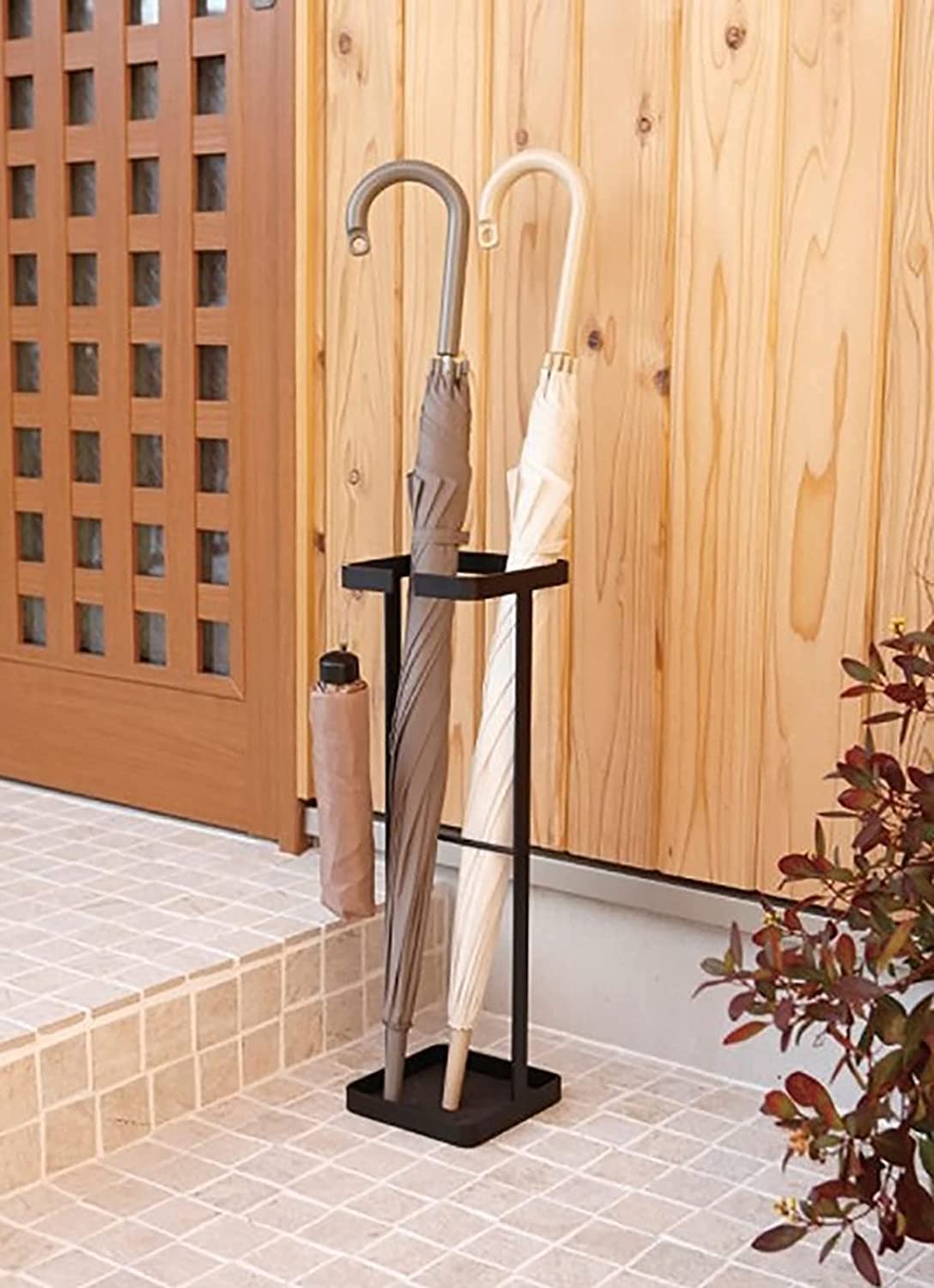 Porte-parapluie en fer peu encombrant – Design carré multifonction à séchage rapide pour la maison et le bureau – Solution de rangement pour parapluie