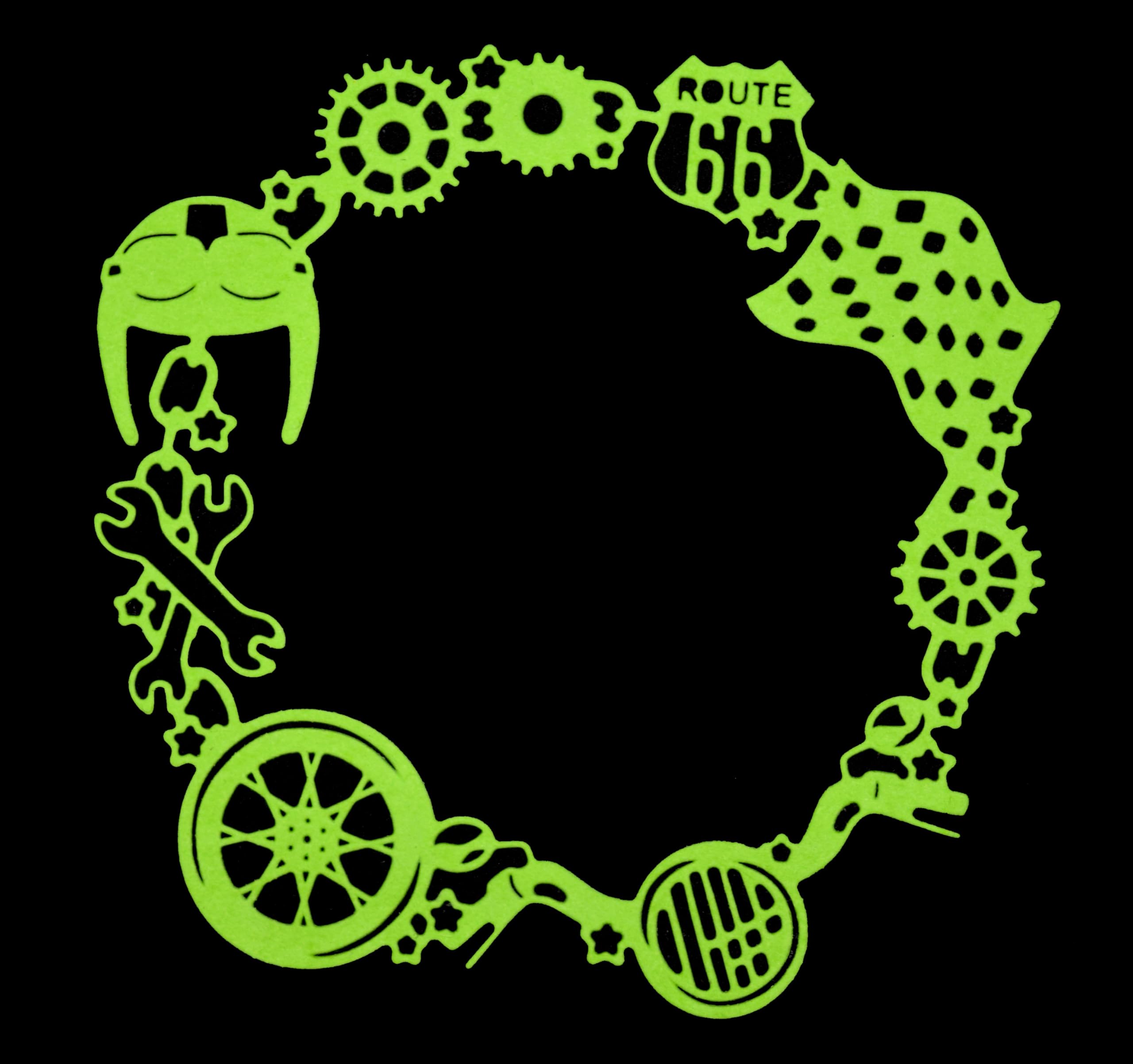 Motorbike Circular Frame Metal Cutting Die – Motorcycle Gear Wreath Cutting Die for Card Making, Scrapbooking & Papercrafts I4