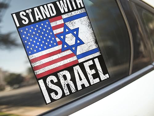 Miniatura 2 de Adhesivo con la bandera de Israel I Stand with Israel Flag Sticker Support Israel Sticker | Interior Nuestro Uso Exterior | AWPS145 (5.5 pulgadas x