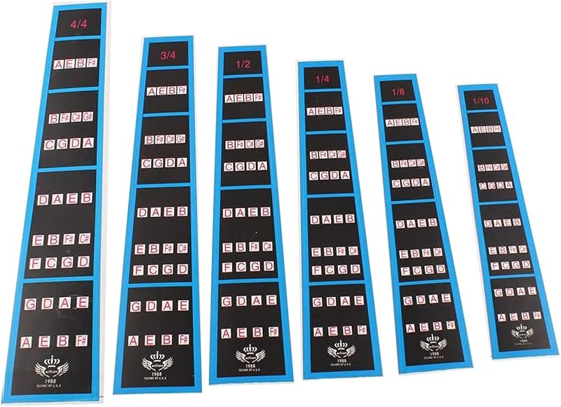 Jiayouy 6Pcs Violin Finger Guide Fingerboard Sticker Fretboard Marker Label Finger Chart for Size 4/4, 3/4, 1/2, 1/4, 1/8, 1/10 Violin Accessories