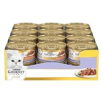 Gourmet Purina Gold Umido Gatto Dadini in Salsa con Vitello in Salsa con Verdure – 24 Lattine da 85 g Ciascuna (Confezione da 24 x 85 g)