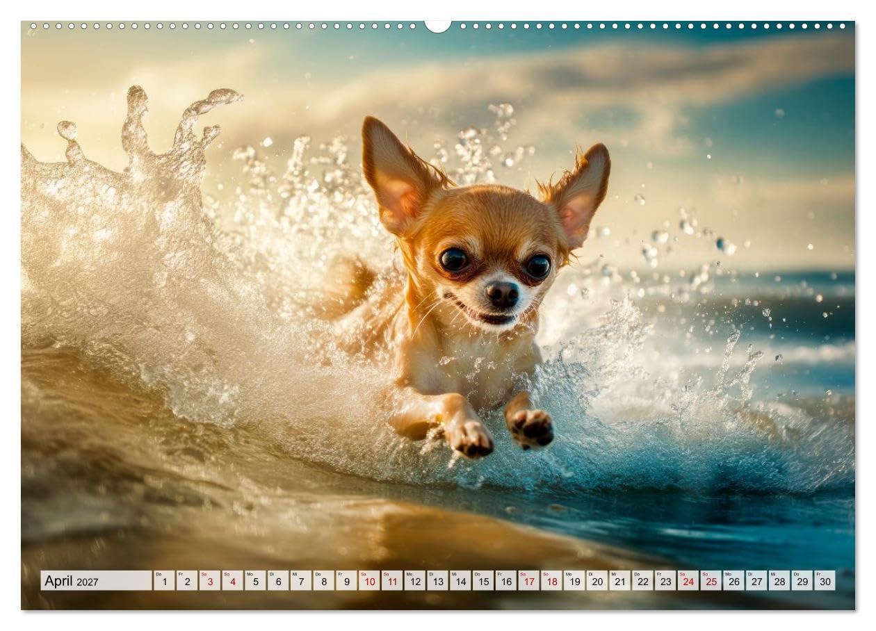 Niedliche Chihuahuas (hochwertiger Premium Wandkalender 2027 DIN A2 quer), Kunstdruck in Hochglanz: Alltagsabenteuer kleiner Helden (CALVENDO Tiere)