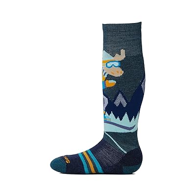 Smartwool Kids Wintersport Full Mountain Moose Pattern OTC Socks (Toddler/Little Kid/Big Kid) Kids Shoes Twilight Blue