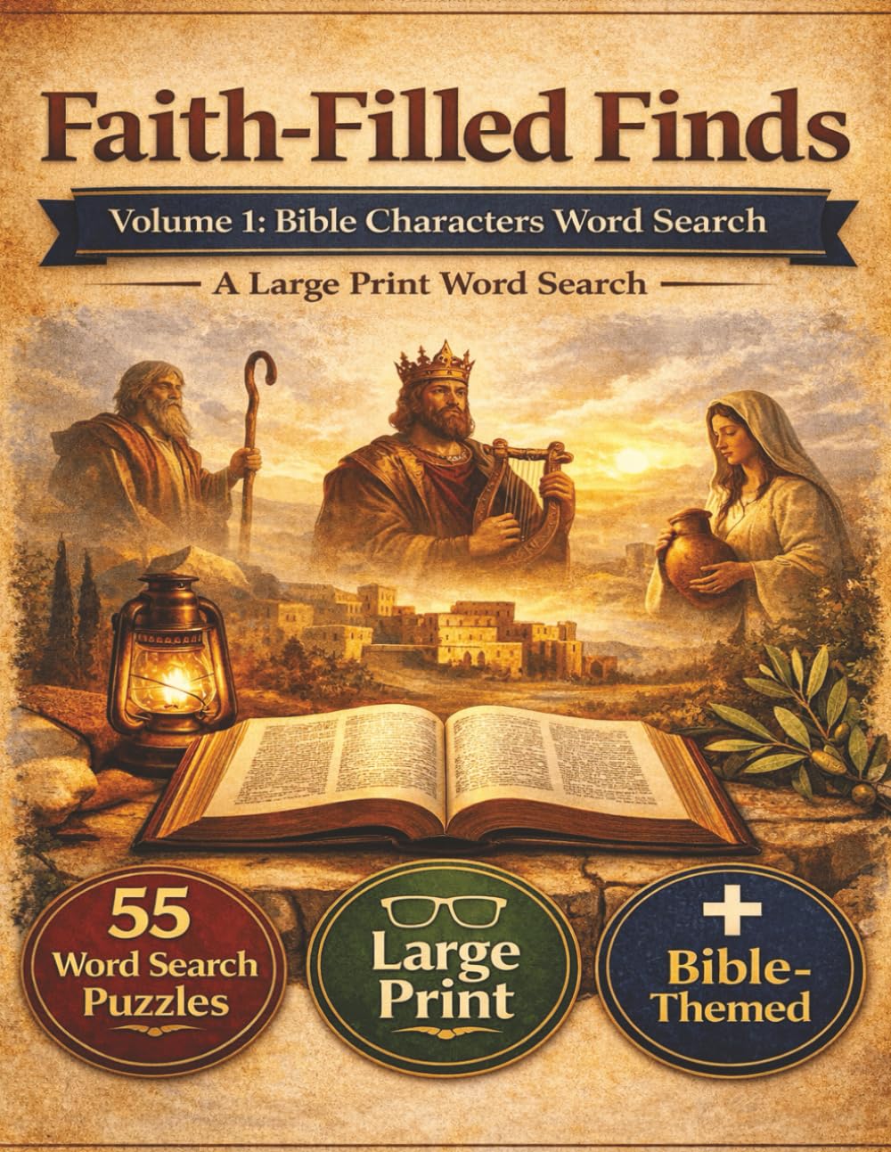 Faith Filled Finds Volume 1- The people of the Bible: Faith Filled Finds Volume 1- The people of the Bible | Crossword Puzzles | Large Print | 55 puzzles | 8.5x11