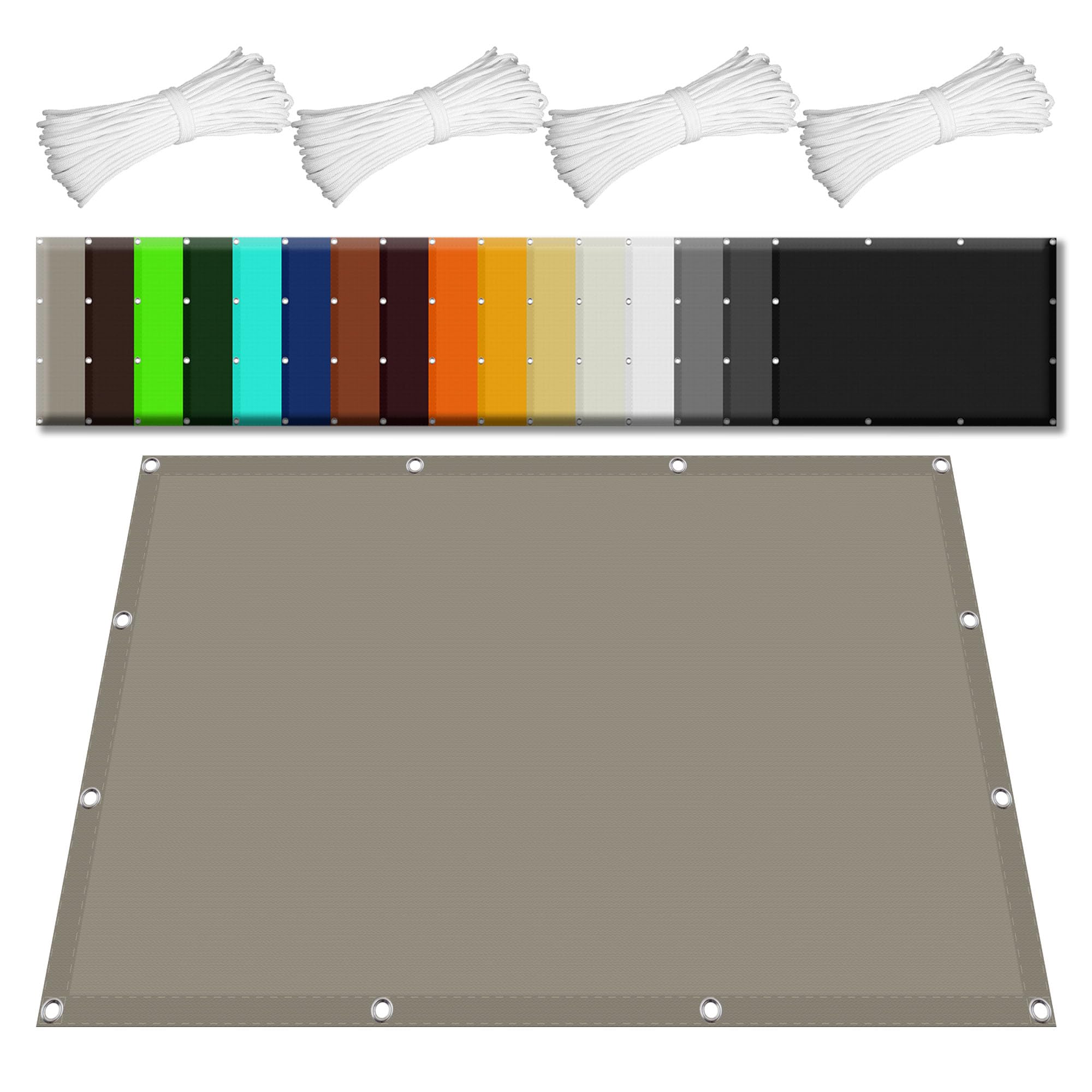 Toile ombrage extérieur imperméable 5x8m anti-UV avec œillets