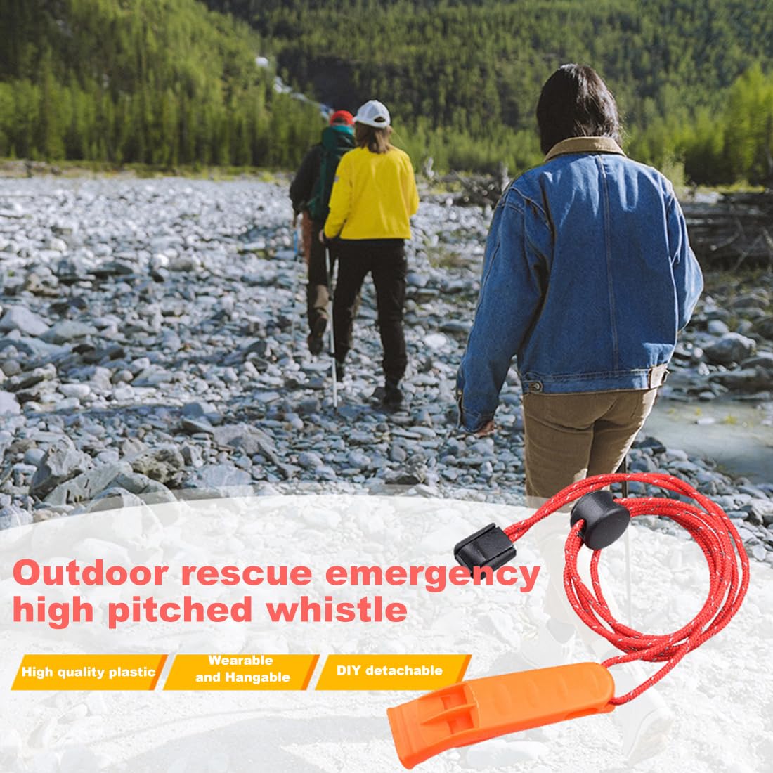 2 unidades de silbato de emergencia, silbatos de seguridad, silbato de señal hasta 4000 Hz con correa reflectante ajustable para kayak, navegación en bote, natación, supervivencia en el agua