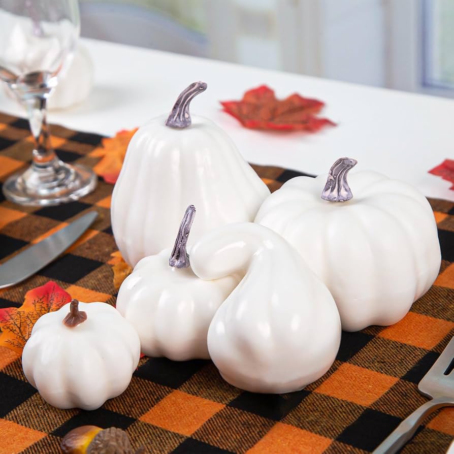 Künstliche Mini-Kürbisse Herbstdekor-Set, 51-teilig – Mit Blättern & Eicheln Für Halloween & Thanksgiving