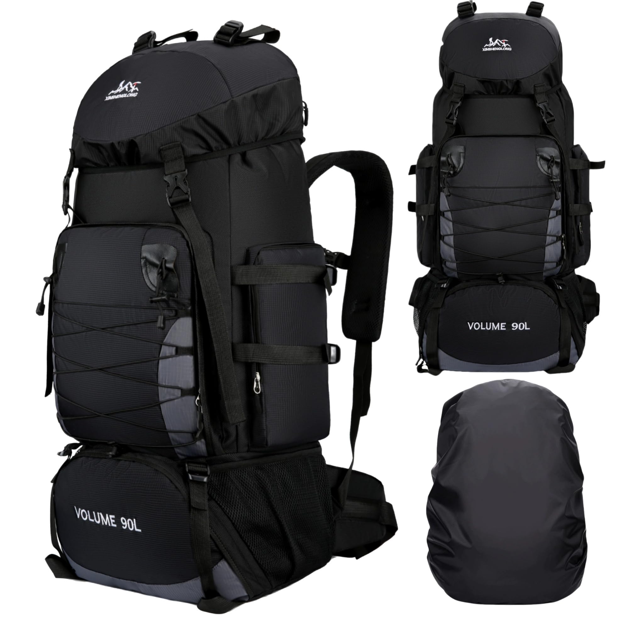 DEIUOGE Waterproof Rucksack 90L Large Rucksack Backpack for Travelling Men Survival Camping Hiking Backpack Lightweight Backpack with Rain Cover