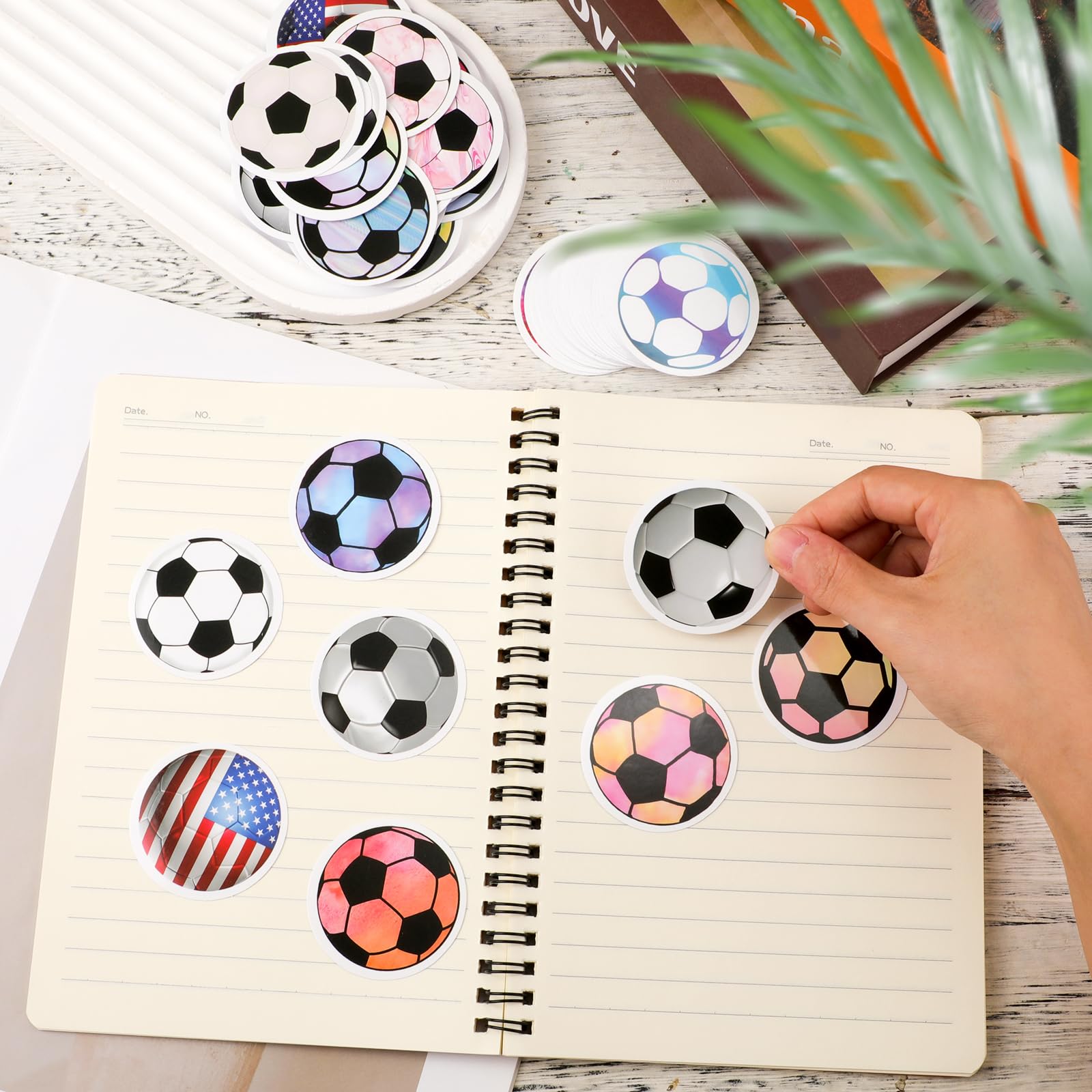 Giantree 60 stuks voetbalstickers, waterdichte voetbalstickers