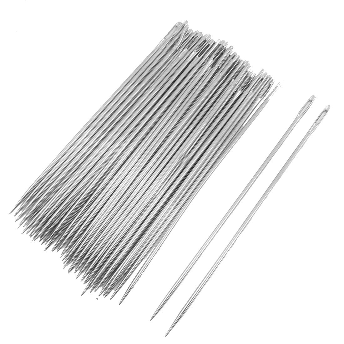Sourcingmap 50 Pcs 0.7mm Dia Tip Sewing Needles 4" Length for Tailor, Silver Tone