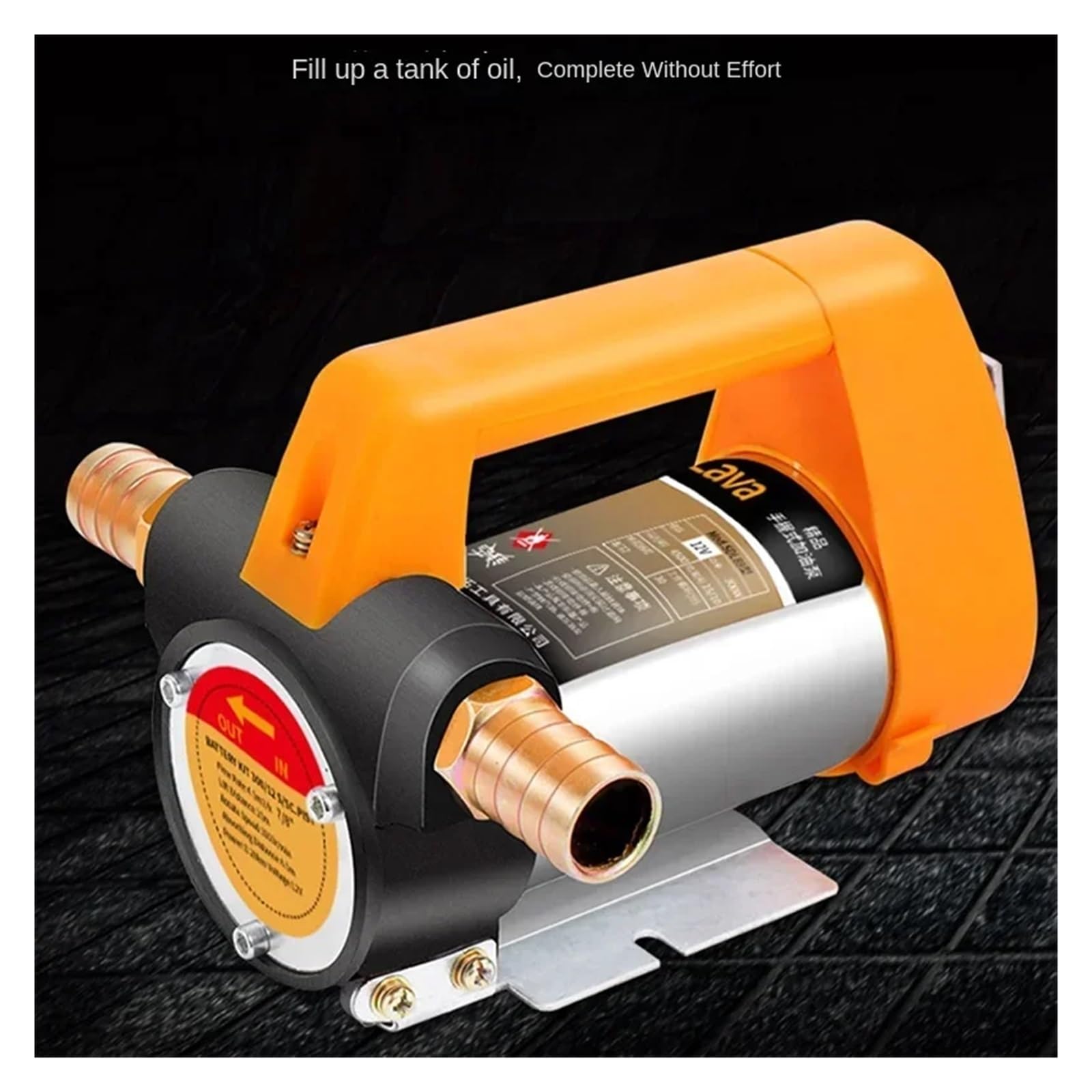 Bomba de aceite eléctrica 780W AC 220 DC 12V/24V, bomba transferencia queroseno diésel, dispensador combustible con autocebante 80L/Min Agrícola, Comercial(DC12)