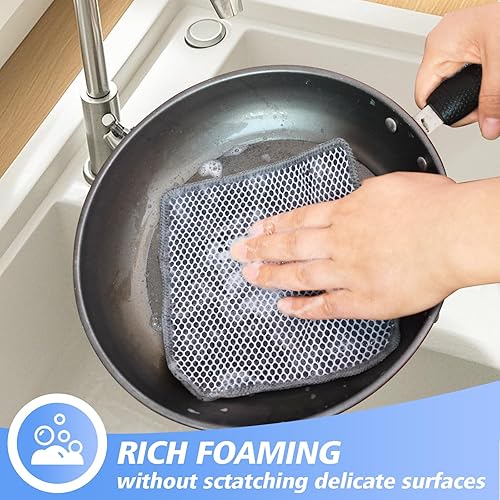 Miniatura 10 de KinHwa Paños de cocina para platos, paños de microfibra absorbentes de secado rápido, trapos de cocina con lado de limpieza de poliéster, ideal para