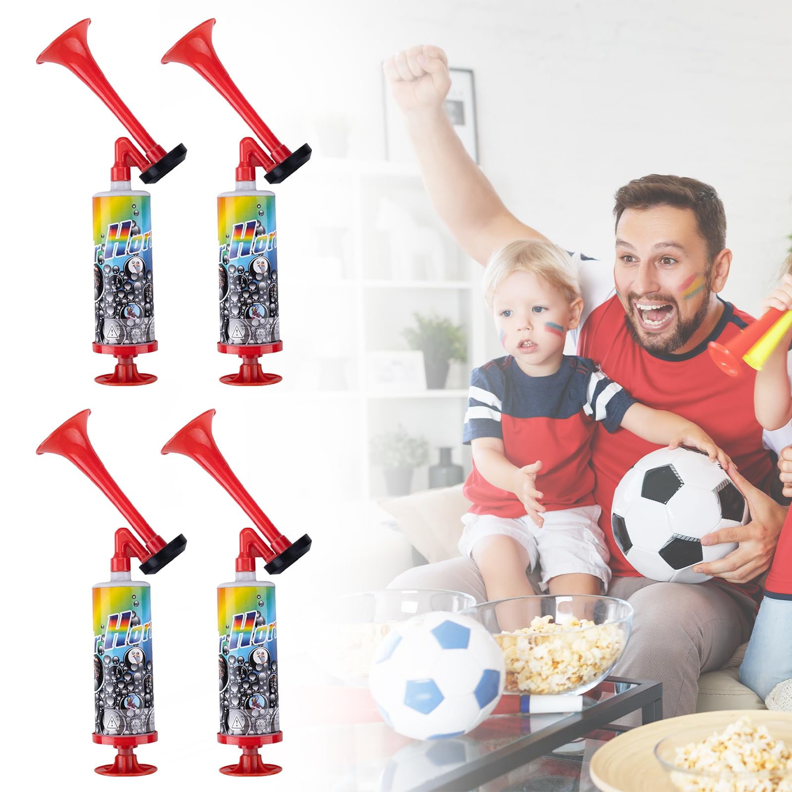 Tromba da Stadio Handheld, Megafono da Stadio Estremamente Forte Gas Fanfare Aria Compressa, Corno Portatile per Coppa del Mondo Feste Partite Calcio Eventi Sportivi