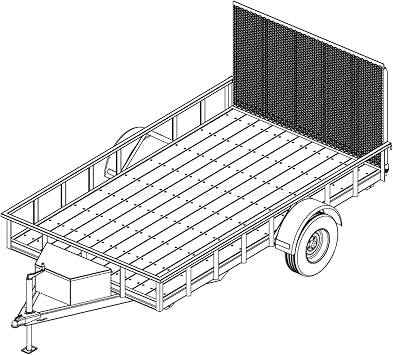 Johnson Trailer Parts 6 ft 10 in x 12 ft Utility Trailer Plans, 3,500 lb Capacity, DIY Blueprints, Step-by-Step Instructions, U82-144-35J