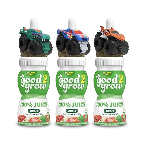 good2grow Jugo de manzana - Bebidas 100% de jugo para niños, jugo de fruta sin azúcar añadido, botellas de jugo de 6 onzas líquidas con tapas de