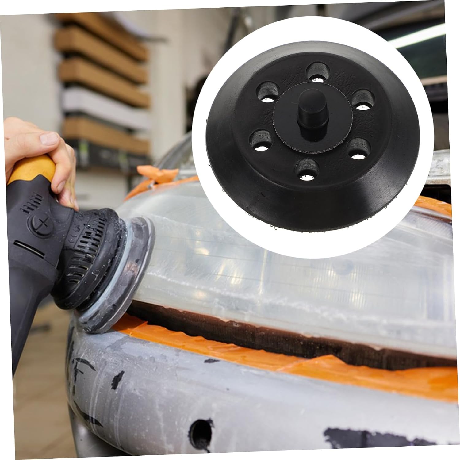 Mikinona Polishing Pad Durable Sanding Backing Plate for Drill Easy Installation Compatible with Sandpaper Machines for Automotive Furniture Polishing