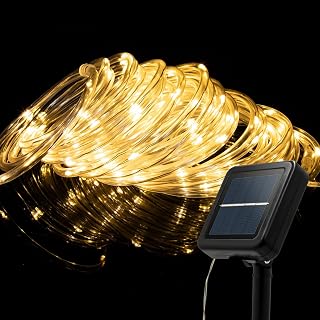 Liyade Solar-LED-Lichtschlauch 10 m 100 LED, Warmweiß, wasserdicht