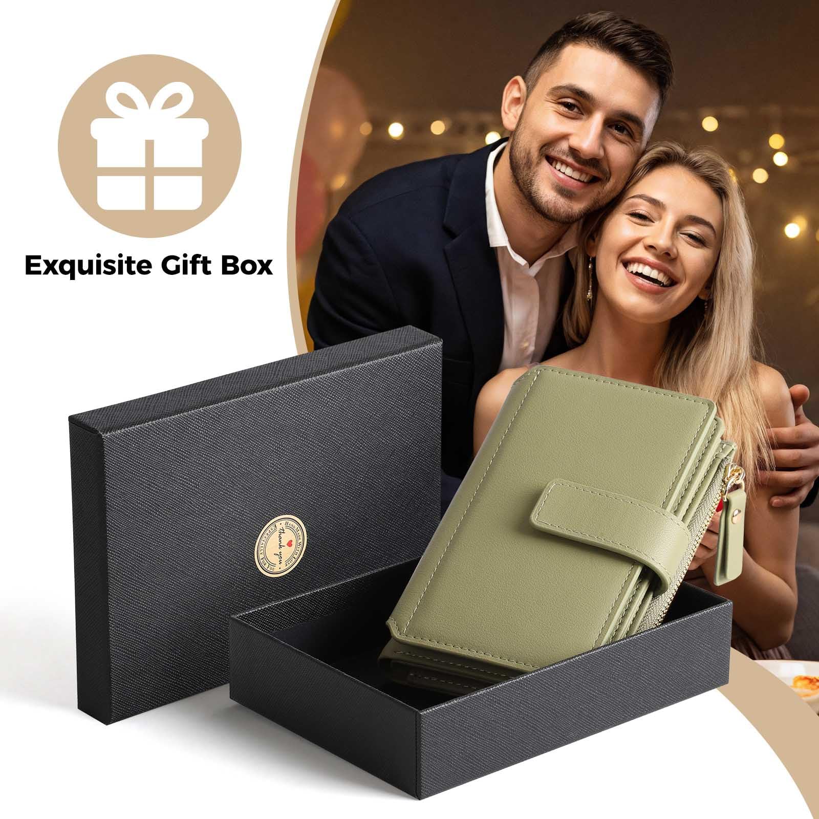 Carteras de Mujer Monedero Mujer Triple Plegado Multifuncional con Cremallera Billetera con Protección RFID de Portamonedas Integrado 16 Tarjeteros y 2 ID Ranuras,Broches Ajustables,Verde | Tarjeta de mujer, Bloqueo RFID,Cierre de cremallera, Ranuras para