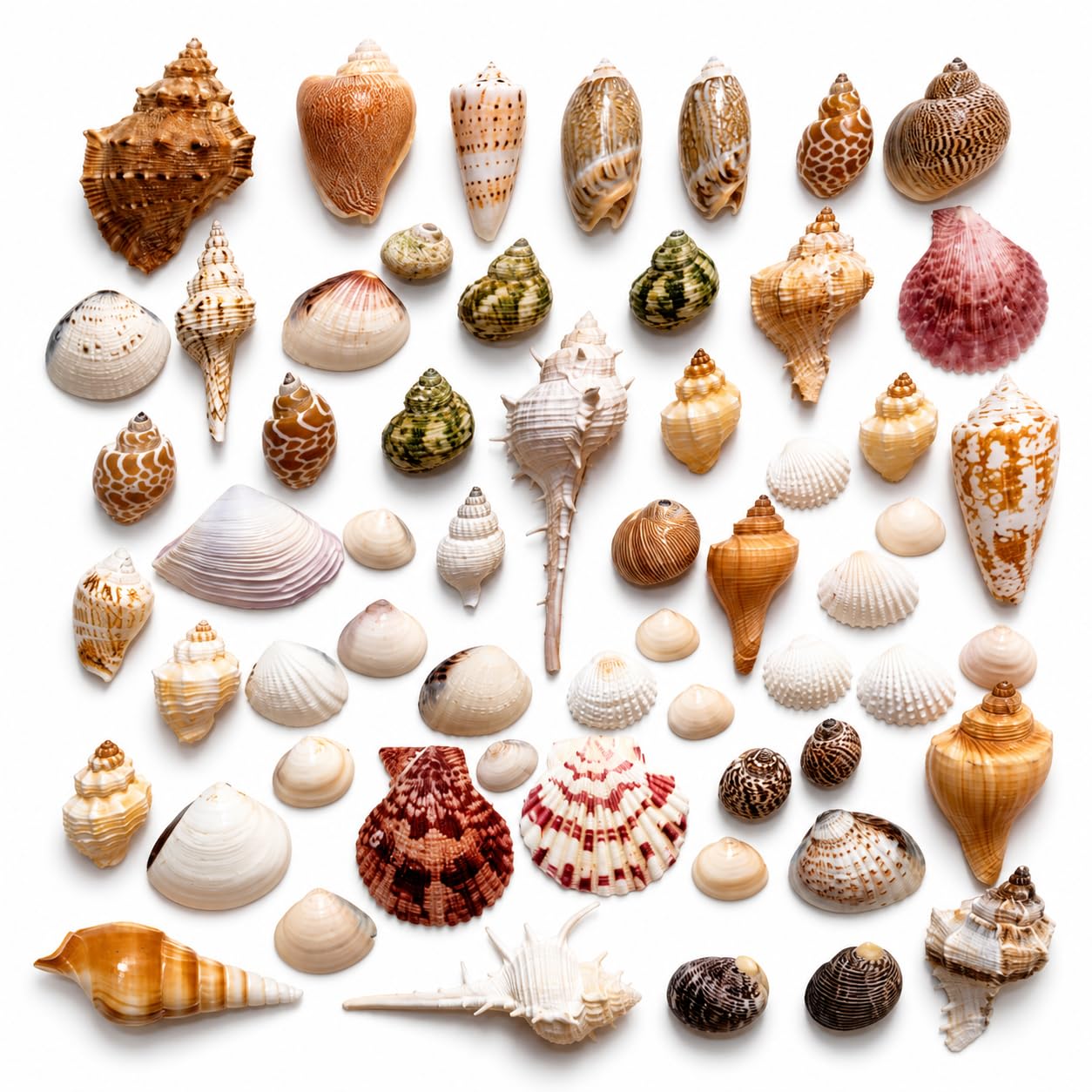Nivip Mixed Natural Seashells 450g – Different Sizes (2–6 cm), Unique Shapes & Colors for Aquarium, Vase Filler, Beach Decor, DIY Crafts, Resin Art, Home Decoration