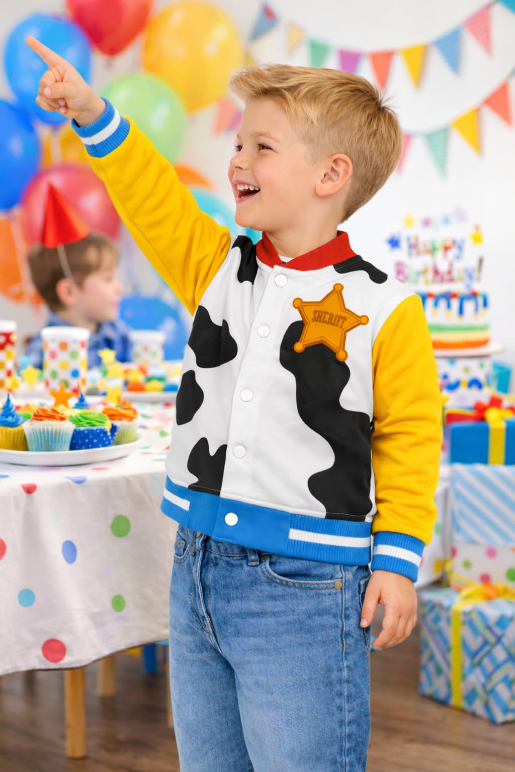 Disney Toy Story Giacca Varsity per Bambini Buzz Lightyear o Woody, Giubbotto Baseball Unisex per Bambini, 18 Mesi–6 Anni