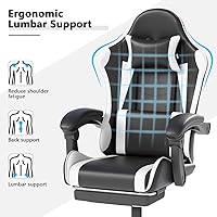 Vista 4 de Gaming Chair with Headrest and Lumbar Support, Ergonomic High Back Office Chair, Racing Style Executive Computer Desk Chair, Leather Adjustable